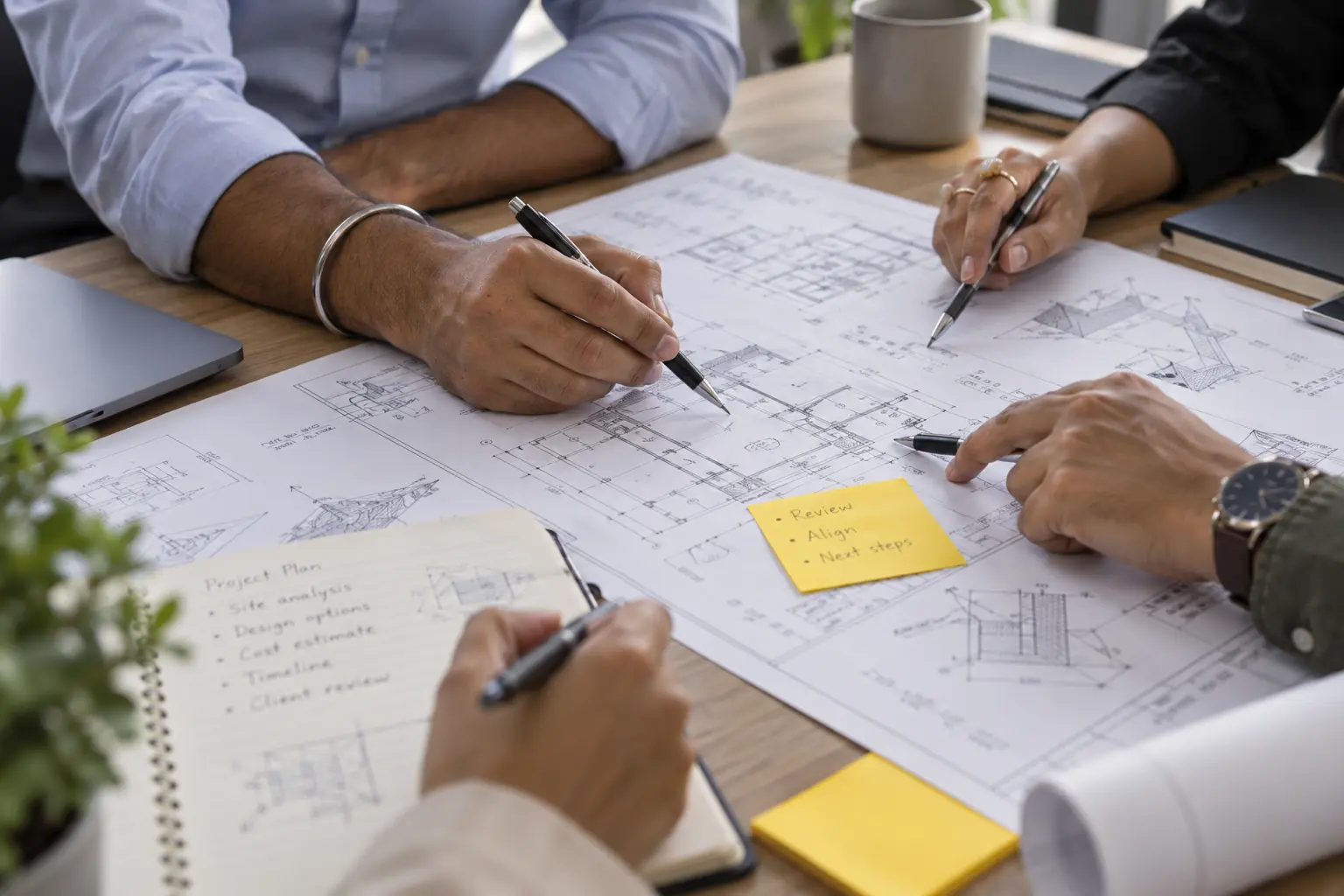 Business and technology leaders planning change together