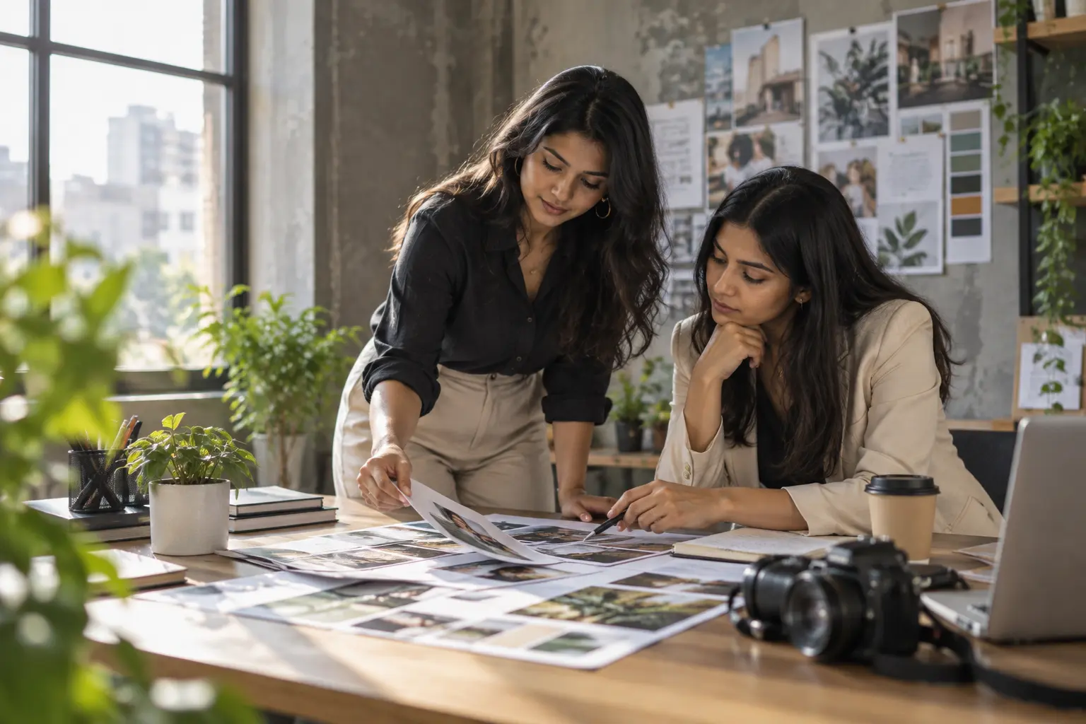 Product designers reviewing customer experience concepts